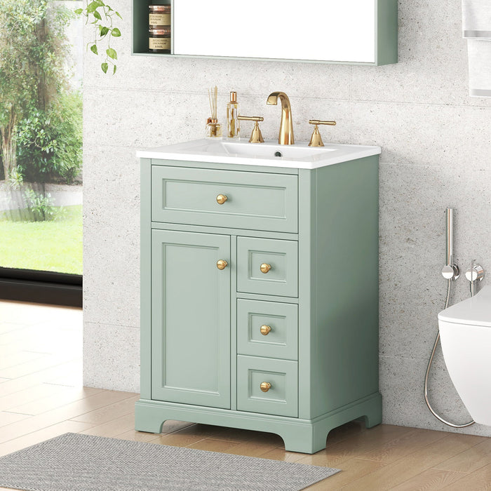 Modern Bathroom Vanity With Sink, 3 Drawers & Cabinet With 2 Tier Door Storage Hearth and Haven