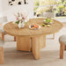 Farmhouse Oval Extendable Dining Table With Pedestal Base Hearth and Haven