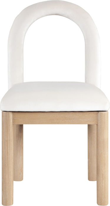 Conrad - Velvet Dining Chair With Natural Legs Meridian Furniture