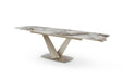 93 - Dining Table - White / Gold Extravaganza Collection