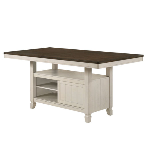 Tasnim - Counter Dining Table - Oak & Antique White ACME