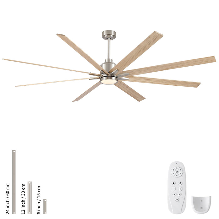 Oversized Large Ceiling Fan With Dimmable LED Light, 8 Blades, Remote Control Daily Nest