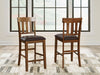 Ralene - Upholstered Barstool (Set of 2) - Medium Brown Signature Design by Ashley®
