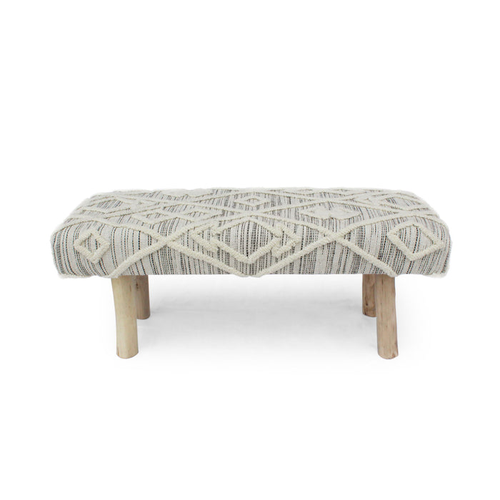 Prytania - Boho Handmade Fabric Upholstered Bench