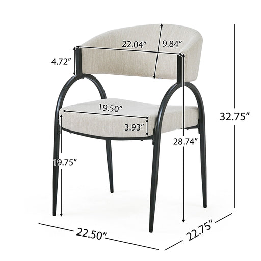 Contemporary Upholstered Dining Chairs With Metal Legs (Set of 2) Noble House