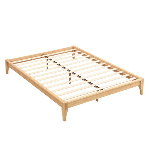 Solid Dry Bamboo Platform Bed Frame, With Slat Support Hearth and Haven