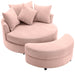 360° Swivel Accent Barrel Chair With Storage Ottoman & 4 Pillows, Modern Leisure Chair Round Accent For Living Room Hearth and Haven
