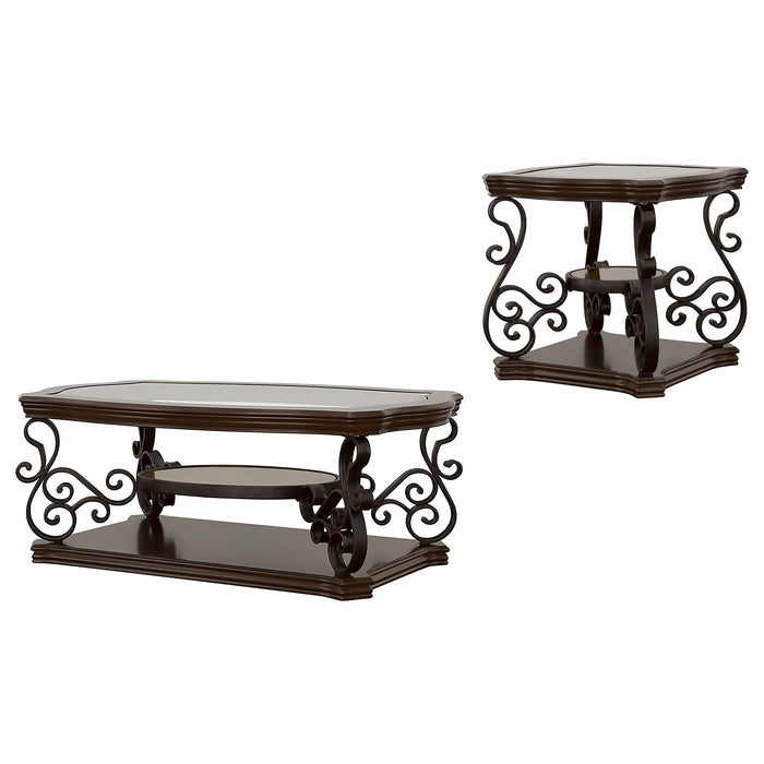 Arrize - Coffee And End Table Set With Scroll Legs Furniture Max