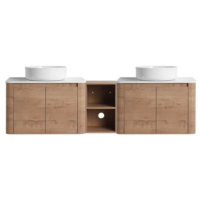 Wall Mounted Bathroom Vanity With Art Sink, 1 Storage Shelf, Soft Close Door Home Essentials
