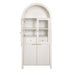 Fluted Tall Arched Pantry Cabinet With Adjustable Shelves, Glass Door & Hidden Drawer For Kitchen Home Essentials