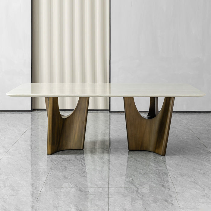 Dining Table - Beige / Bronze Golden Home Essentials