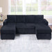 U-Shaped Sectional Set With Cushion Back Armless Chairs Right And Left Arm Chaise Home Essentials