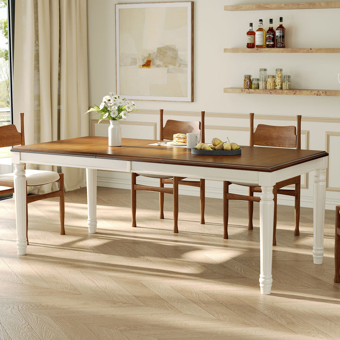 Rectangular Dining Table With Framed Top And Turned Legs - Natural Hearth and Haven
