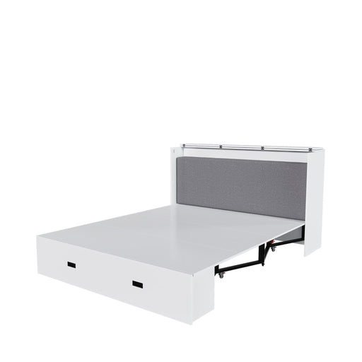 Full Murphy Bed With Storage Drawers, Charging Station, Foldable Panels, And Silent Swivel Wheels Home Essentials