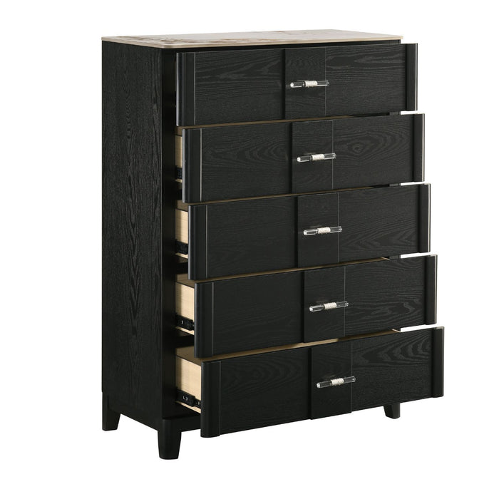 Opel - 5 Drawer Chest - Black Matrix Furniture Group