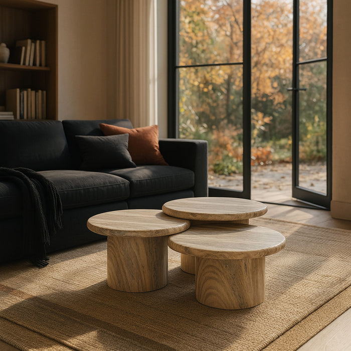 Emara - 3 Piece Concrete And Fiberglass Indoor / Outdoor Coffee Table Meridian Furniture