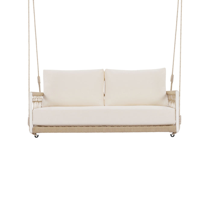 Outdoor Swing Sofa With Soft Cushions For Patio - Beige Hearth and Haven