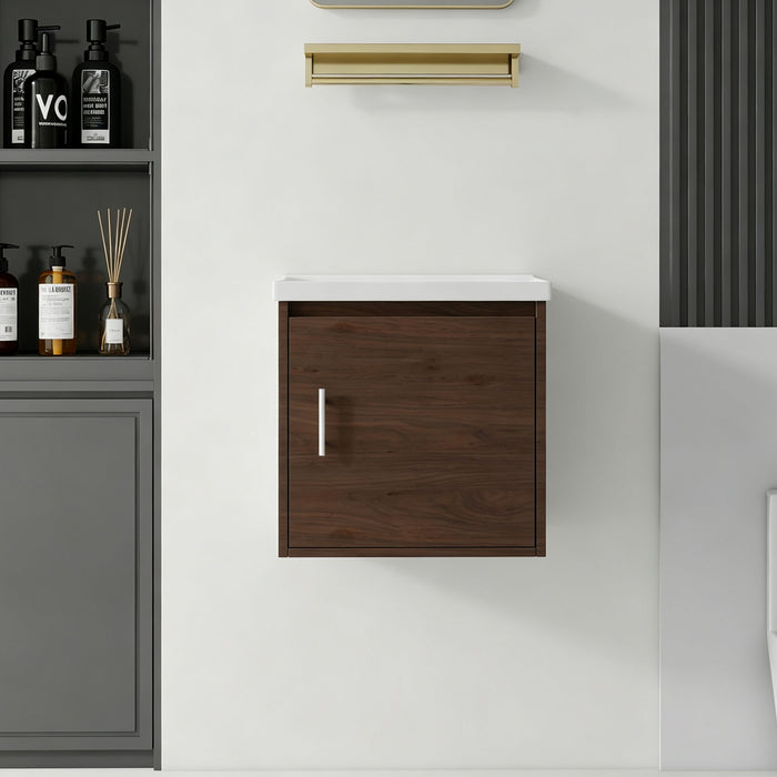 Floating Bathroom Vanity Combo, Wall Mounted Cabinet With Sink & Soft Close Doors For Small Bathrooms Home Essentials