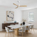 42" Ceiling Fan With No Light, Reversible DC Motor, 2 Downrods (12.5Cm / 25Cm) For Bedroom & Living Room - White Daily Nest