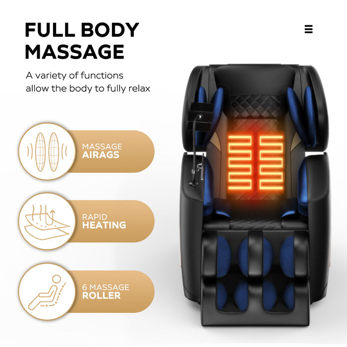 Massage Chair Recliner With Zero Gravity With Full Body Air Pressure - Black Home Essentials