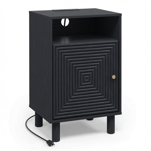 Nightstand With Charging Station & Storage Home Essentials
