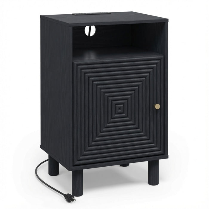 Nightstand With Charging Station & Storage Home Essentials