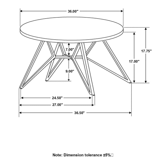 Travis - Round Top Coffee Table With Hairpin Legs - Gray / Black Furniture Max
