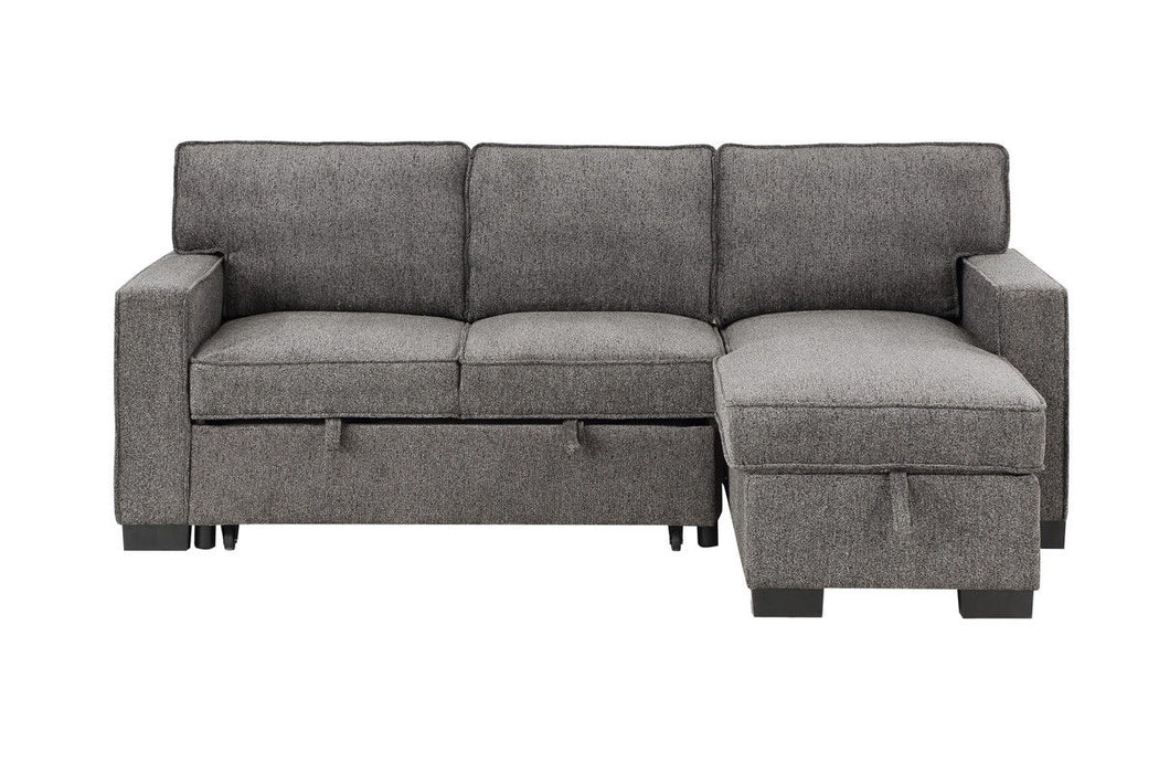 Estelle - Fabric Reversible Sleeper Sectional With Storage Chaise Drop-Down Table 2 Cup Holders And 2 USB Ports Lilola Home