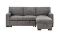 Estelle - Fabric Reversible Sleeper Sectional With Storage Chaise Drop-Down Table 2 Cup Holders And 2 USB Ports Lilola Home