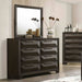 Dresser With Mirror Beveled Bracket Feet Handles 8 Drawers - Espresso Home Essentials