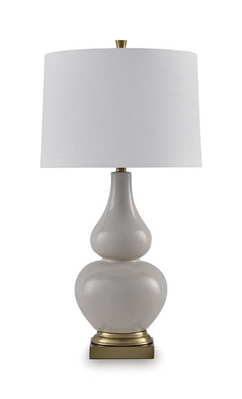 Weswick - Ceramic Table Lamp - Cream / Gold Finish Signature Design by Ashley®