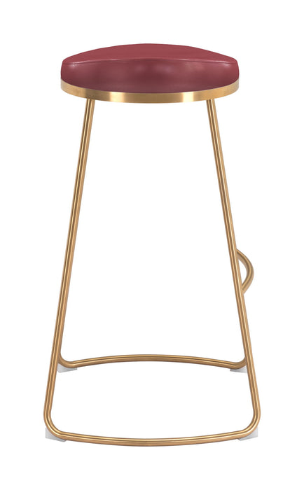 Bree - Barstool (Set of 2) - Burgundy / Gold