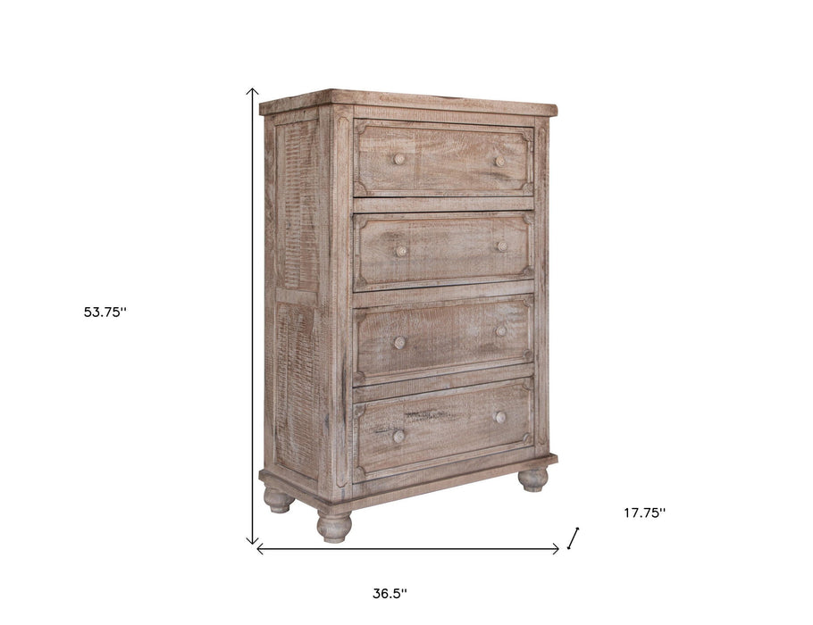 Solid Wood Four Drawer Chest - Natural