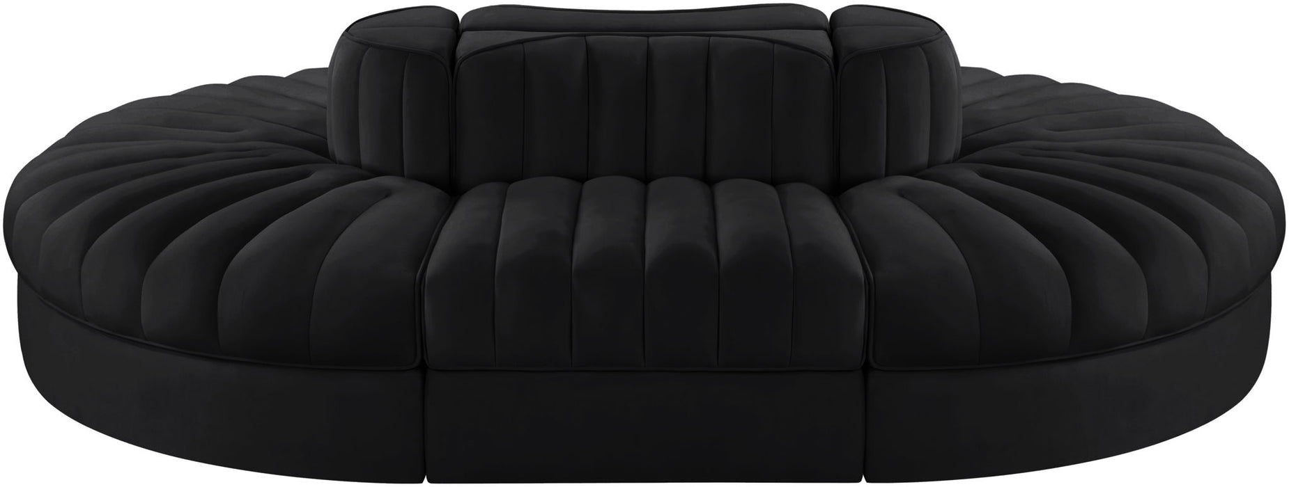 Rummi - Oval Velvet Performance Fabric Upholstered 6 Piece Modular Sectional Meridian Furniture