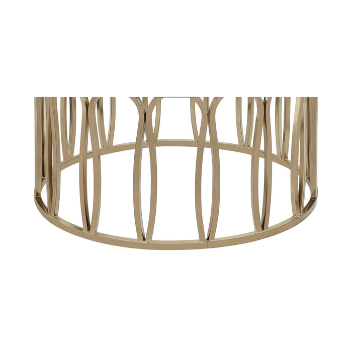 Round Glass Top Table With Polished Metal Base Furniture Max
