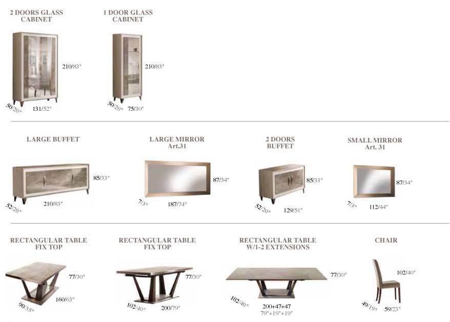 ArredoAmbra - 2 Door Glass Cabinet - Light Brown Arredoclassic Italy