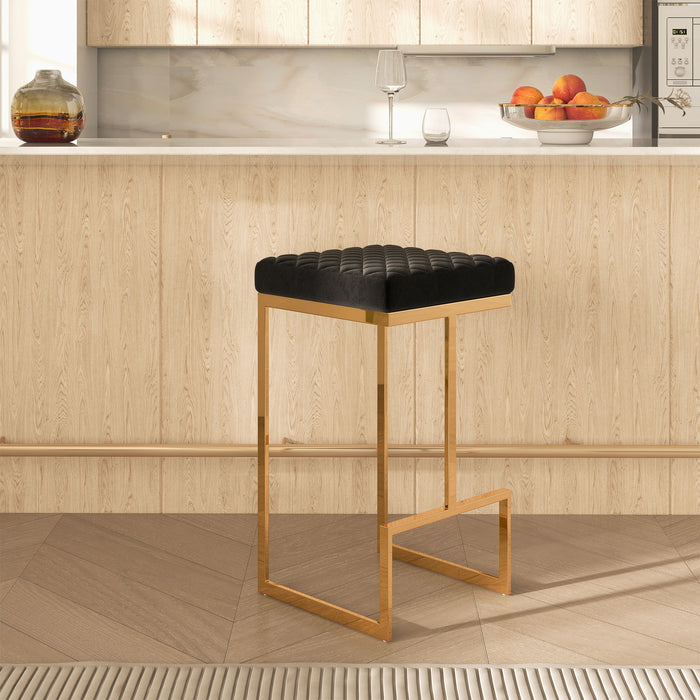 Joel - Upholstered Stool - Black / Gold Ashcroft Furniture