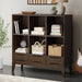 Harper - Low 6 Cube Storage With Drawers - Walnut Brown Simpli-Home