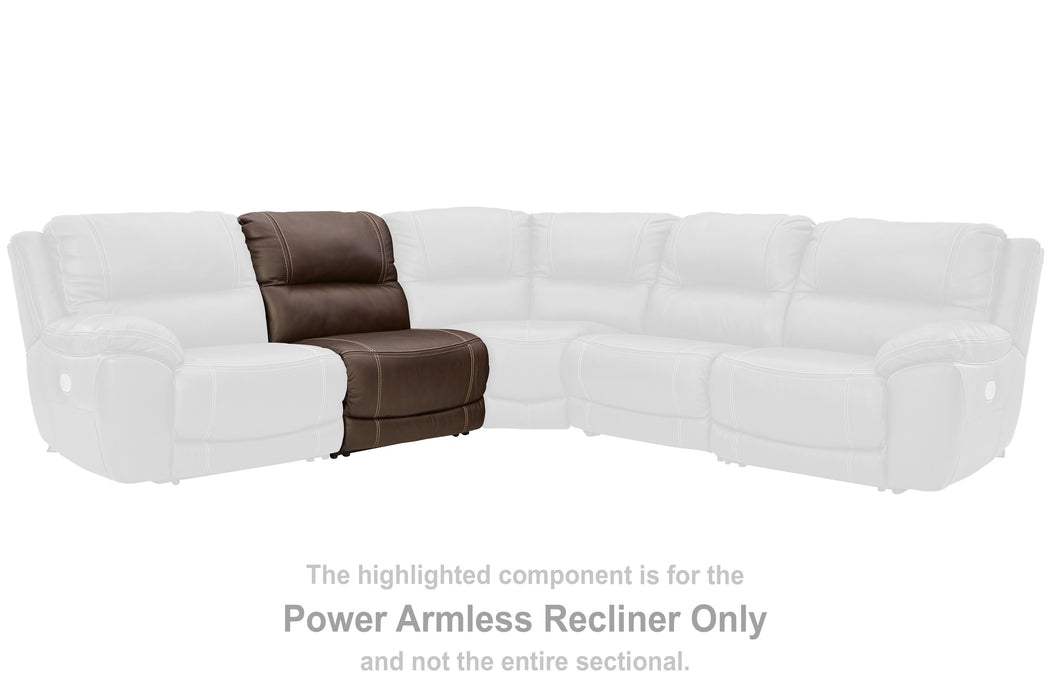 Dunleith - Chocolate - PWR Armless REC w/Adj Headrest