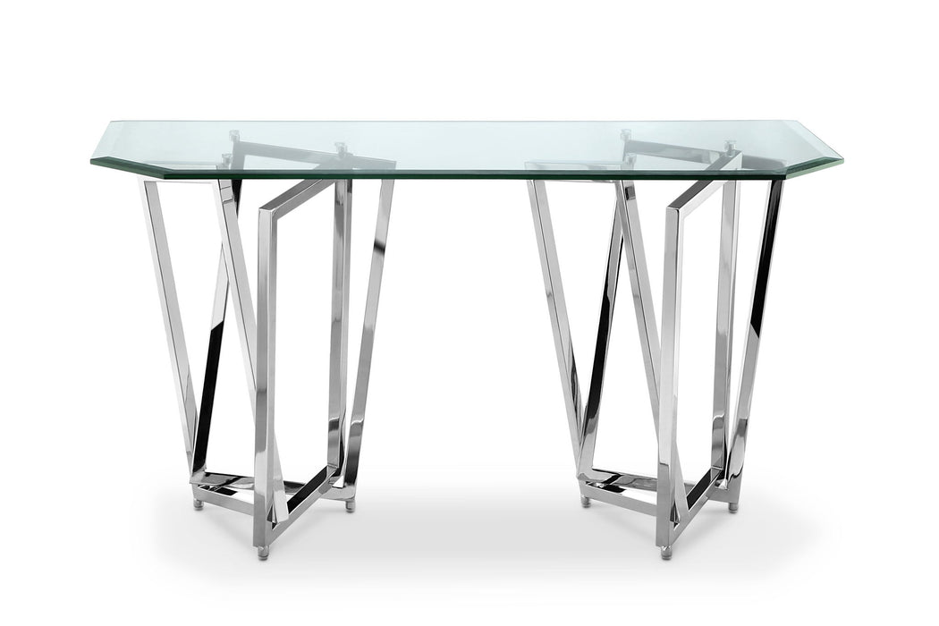 Lenox Square - Rectangular Sofa Table Base - Nickel Magnussen Furniture