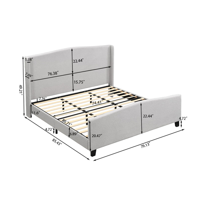 Platform Bed Frame With Tall Headboard And High Footboard Home Essentials