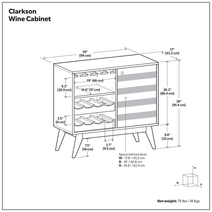 Clarkson - Wine Cabinet - Brown Simpli-Home