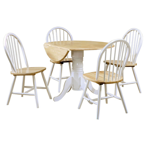 Greer - 5 Piece Dining Set With Drop Down Leaf Table And Curved Back Chairs - White Furniture Max