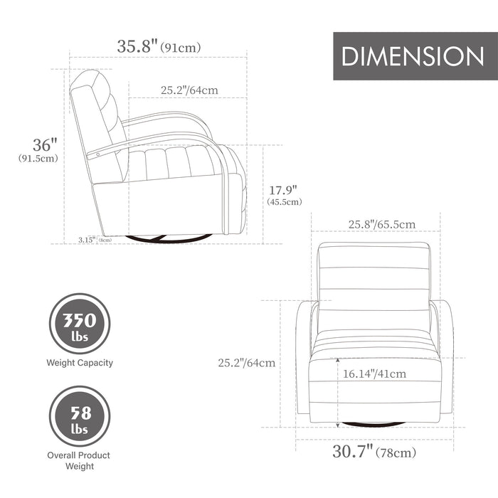 360° Swivel Accent Chair With Armrests Home Essentials