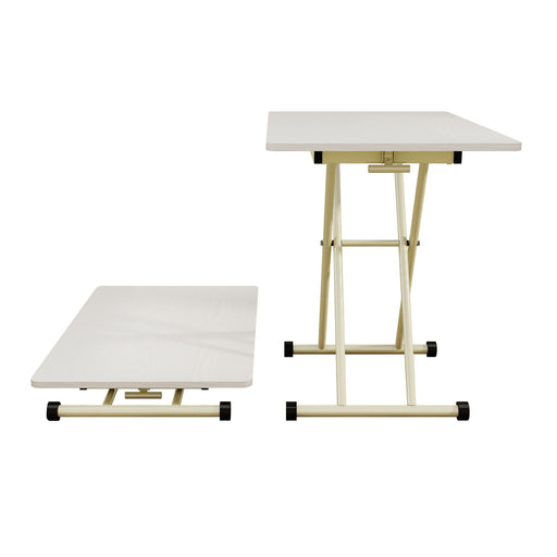 Adjustable Standing Table, Indoor & Outdoor Use, Portable With Adjustable Height - Off White / White Home Essentials