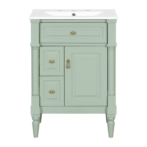 Freestanding Bathroom Vanity With Sink, Adjustable Shelf & Flip Drawer Hearth and Haven