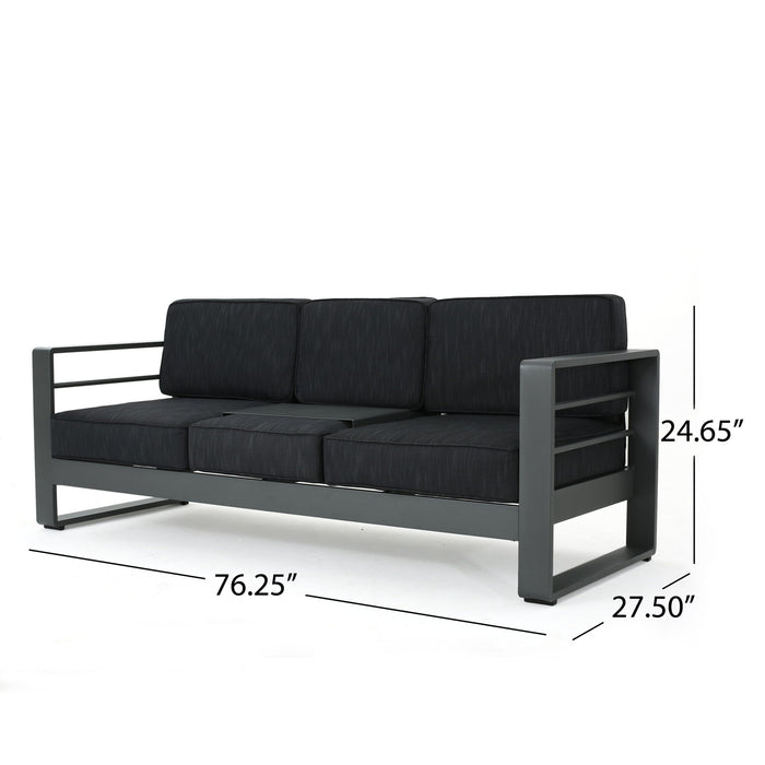 Cape Coral - Modern 3 Seater Sofa With Metal Tray