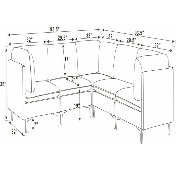 Upholstered Modular Sectional With Tall Legs Home Essentials
