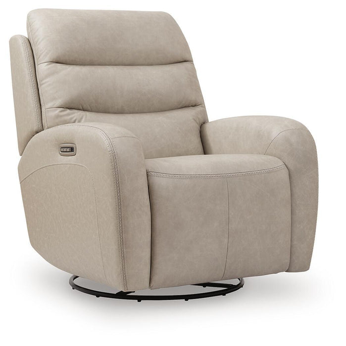 Motion-Max - Swivel Glider Power Recliner - Stonewash Signature Design by Ashley®