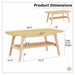 Coffee Table With Double Layer Storage For Living Rooms - Wood Home Essentials